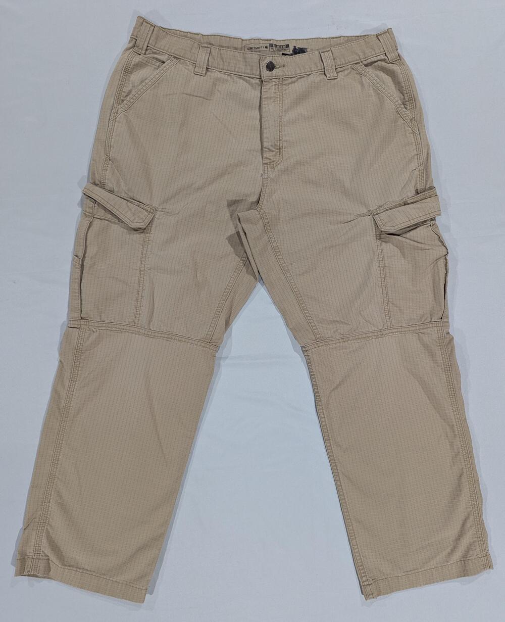 Carhartt Cargo Pants Mens 40x30 Beige Ripstop Relaxed Fit Zip Off 104200 DKH